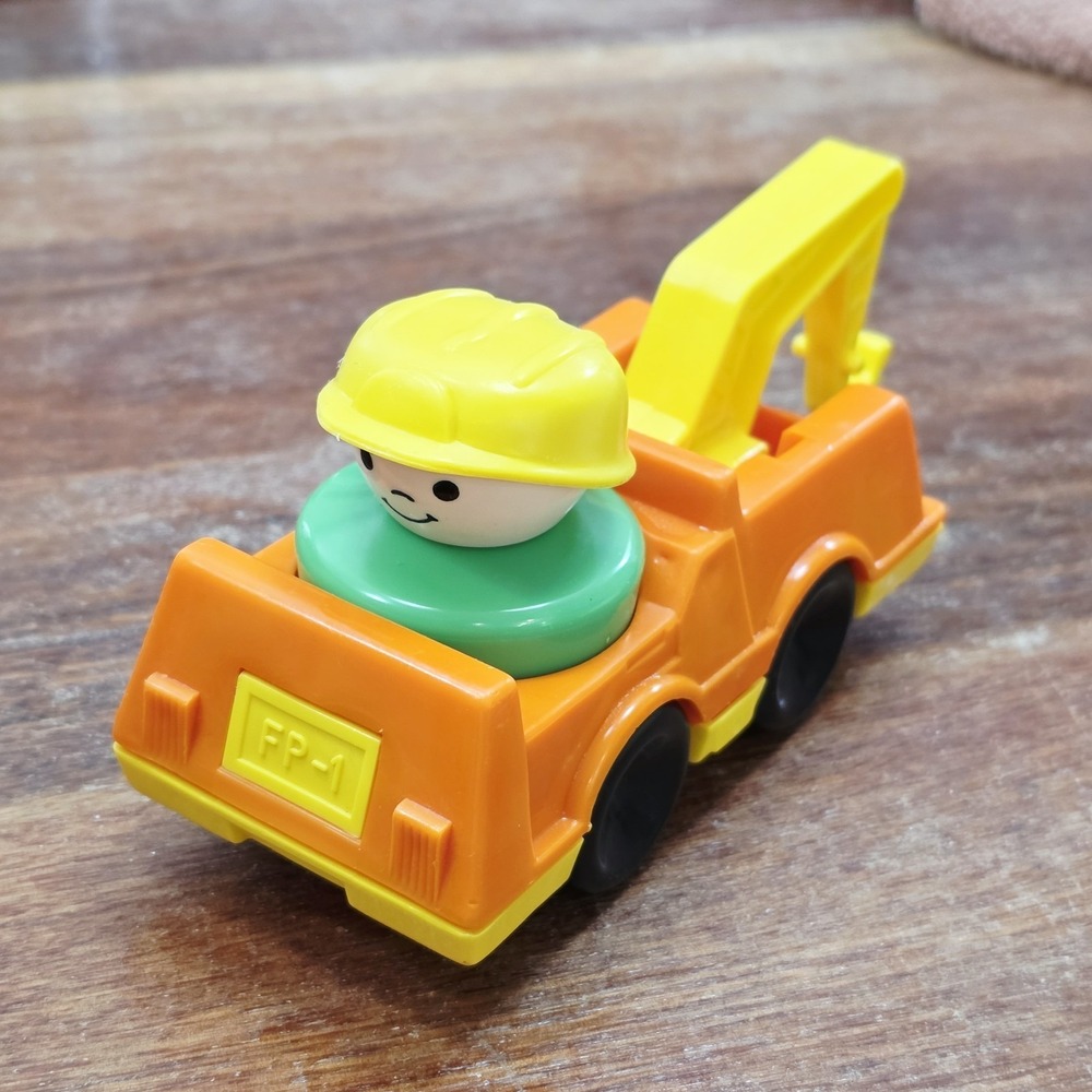 Vintage Fisher Price Little People Construction Backhoe Excavator Worker Figure